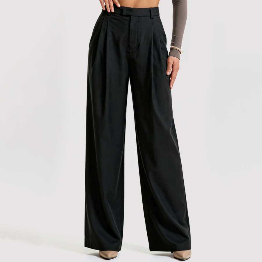 Retro Loose-Fit Minimalist Wide-Leg Trousers
