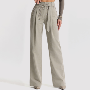Loose-Fit Casual Trousers with Sequins