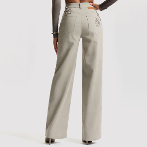 Loose-Fit Casual Trousers with Sequins