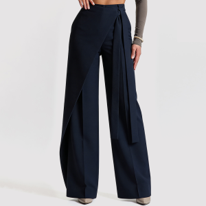 Elegant Women's High-Waisted Wide-Leg Trousers