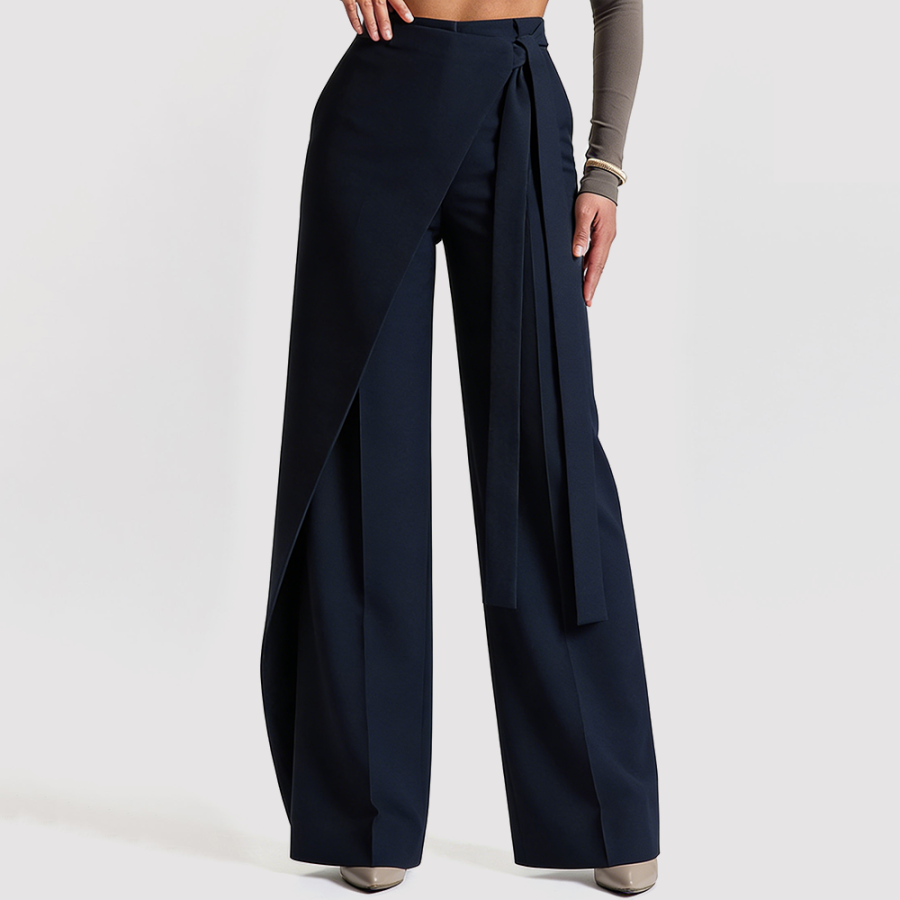 Elegant Women's High-Waisted Wide-Leg Trousers