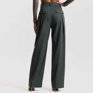 Retro Pleated High-Waisted Casual Trousers