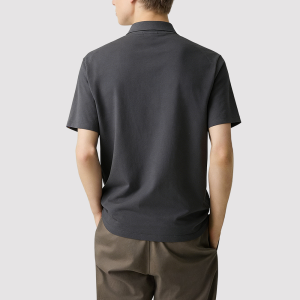 Men's Half-Zip Pure Cotton T-Shirt