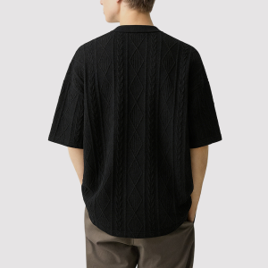 Men's Solid-Color Retro Casual Short-Sleeve Shirt