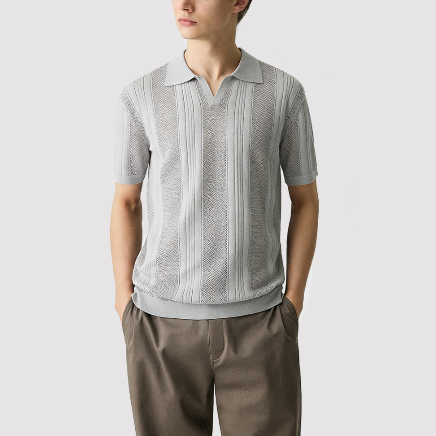 Minimalist Loose-Fit Knitted Polo Shirt
