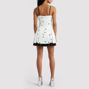 Polka Dot Strappy Mini Dress