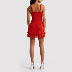 Red Mini Dress with Front Bow