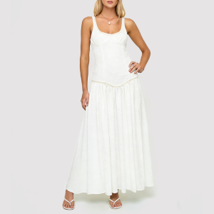 Solid-Color Stylish Women's Spaghetti-Strap Dress