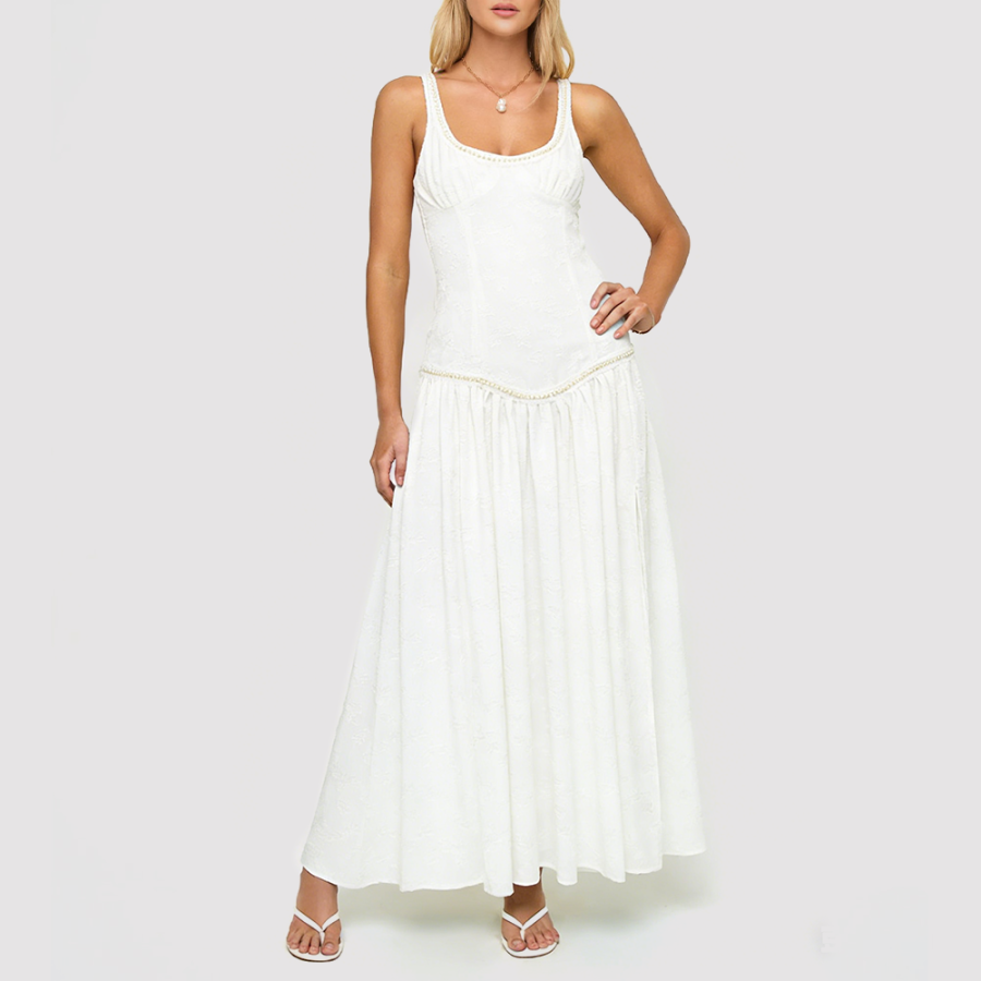 Solid-Color Stylish Women's Spaghetti-Strap Dress