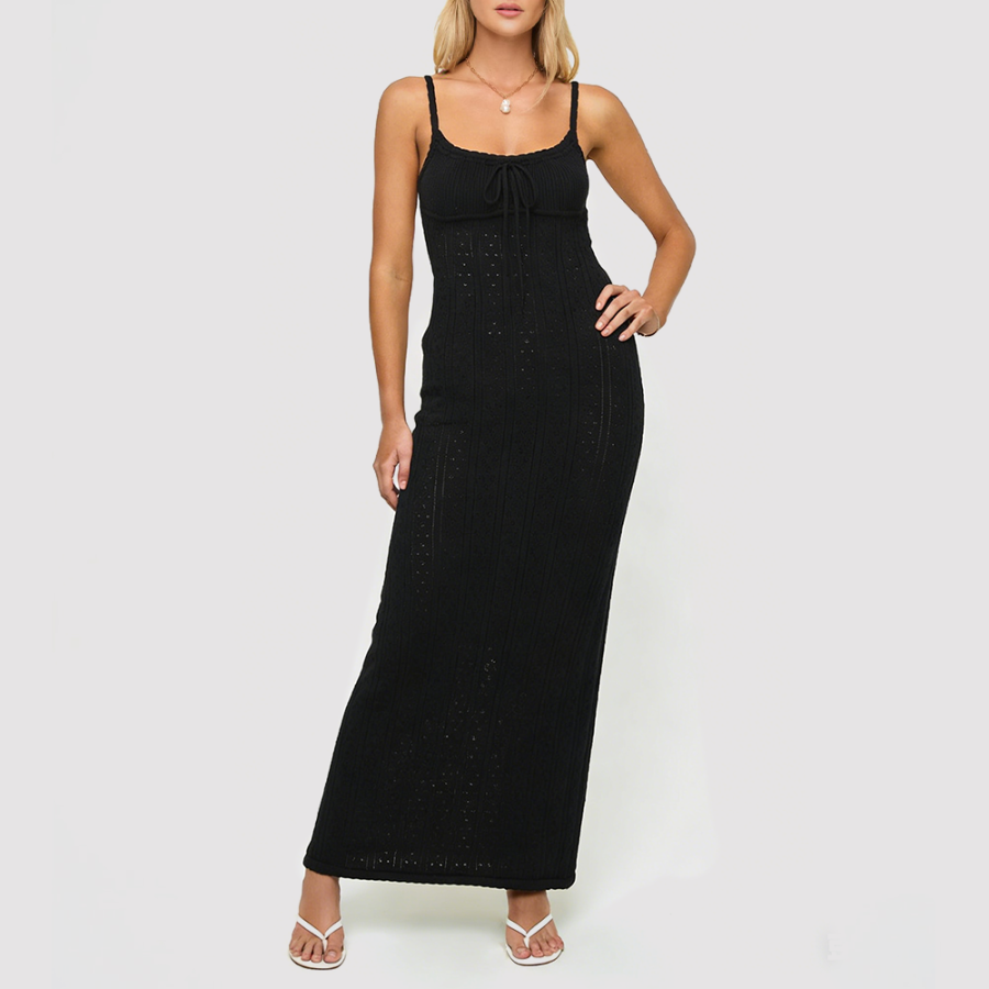 Pure Cotton Long Dress with Thin Straps