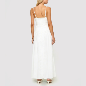 White Breathable Spaghetti-Strap Dress