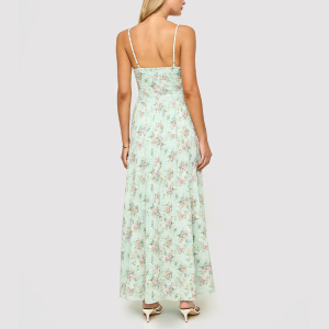 Long Green Floral Dress