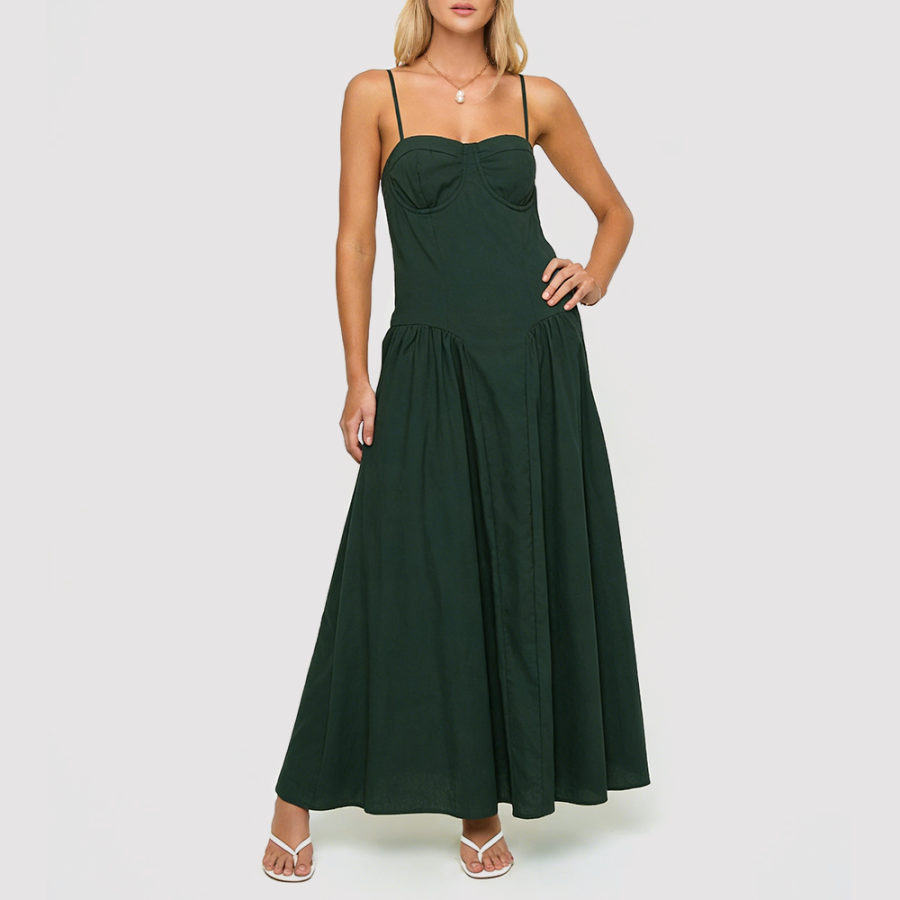 Stylish Mid-Length Cotton Strappy Dress