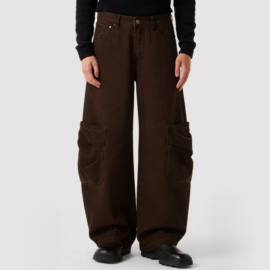 Curved-Panel Patchwork Cargo Pants