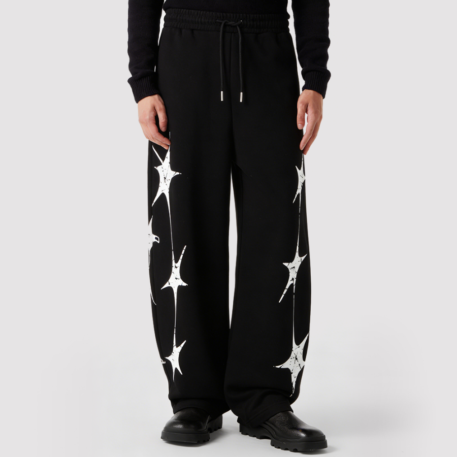 Printed Drawstring Casual Trousers