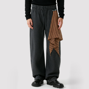 Retro High-Street Structured Straight-Leg Trousers