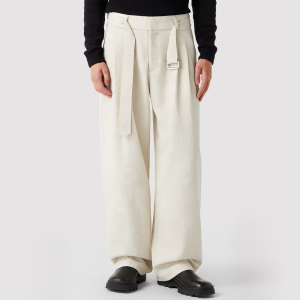 Multi-Pleated Draped Casual Trousers