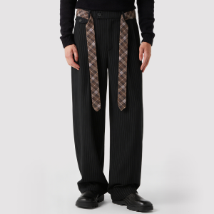 High-end anti-pilling trousers with mid-waist zipper