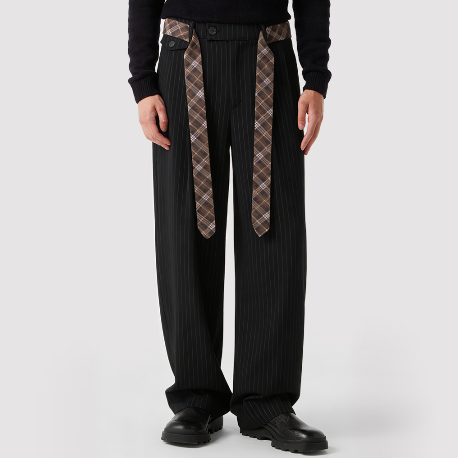 High-end anti-pilling trousers with mid-waist zipper