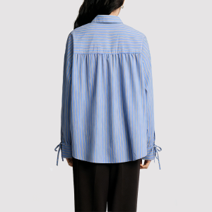 Button-Front Shirt with Tie-Bow Collar