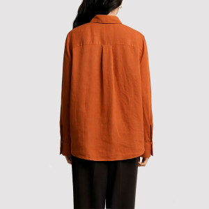 Fresh Linen-Textured Long-Sleeve Shirt