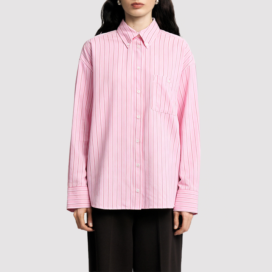 Minimalist Striped Long-Sleeve Commuter Shirt