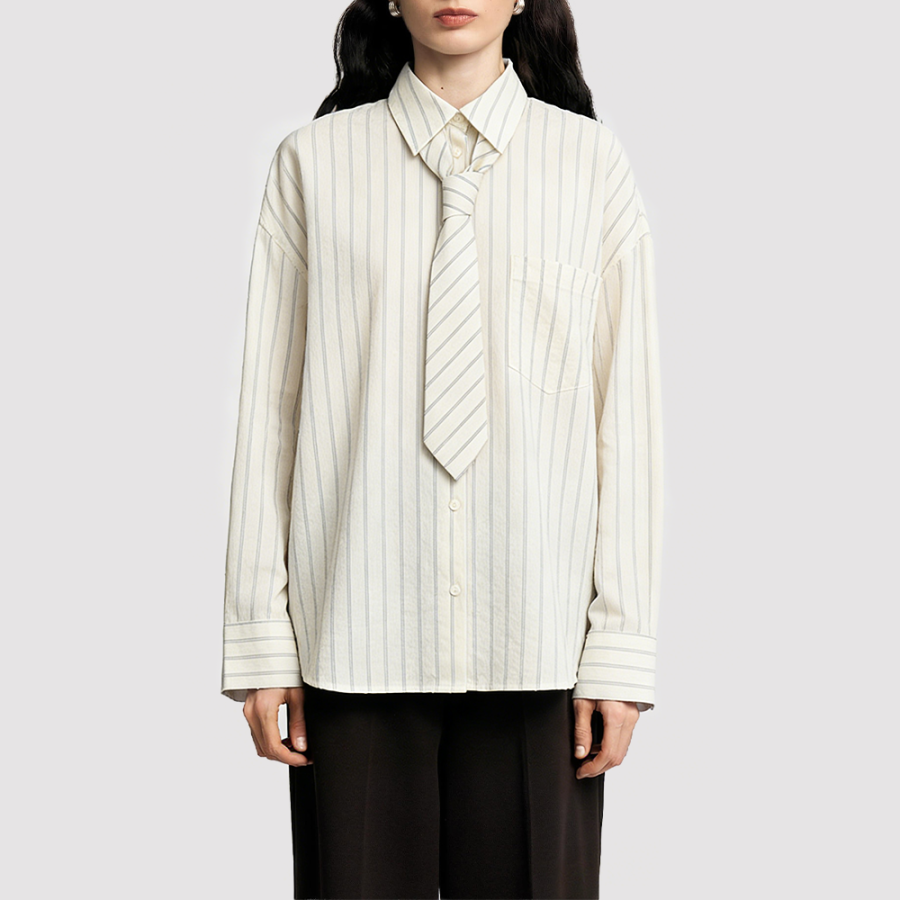 New sweet and elegant lapel long-sleeved shirt