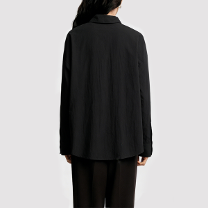 Collared Drop-Shoulder Long-Sleeve Shirt