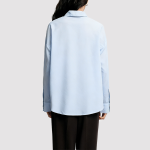 Classic Twill Pleated Long-Sleeve Shirt